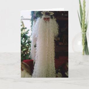 BEARDED VINTAGE SANTA WISHES HOLIDAY CARD
