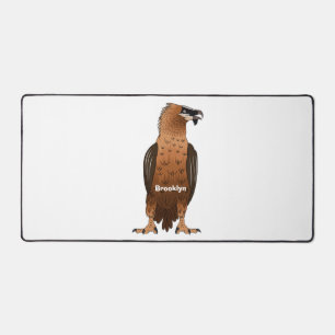 Bearded Vulture cartoon illustration Desk Mat
