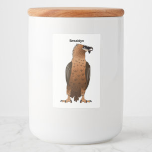 Bearded Vulture cartoon illustration Food Label