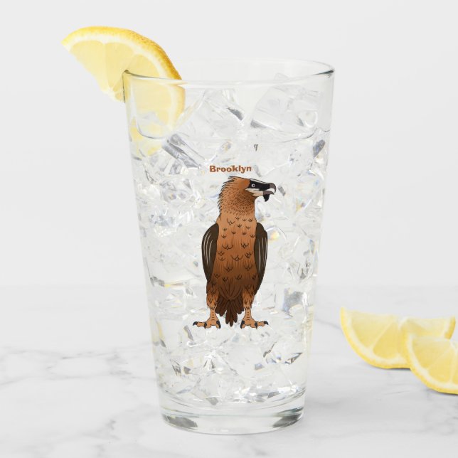 Bearded Vulture cartoon illustration Glass (Front Ice)