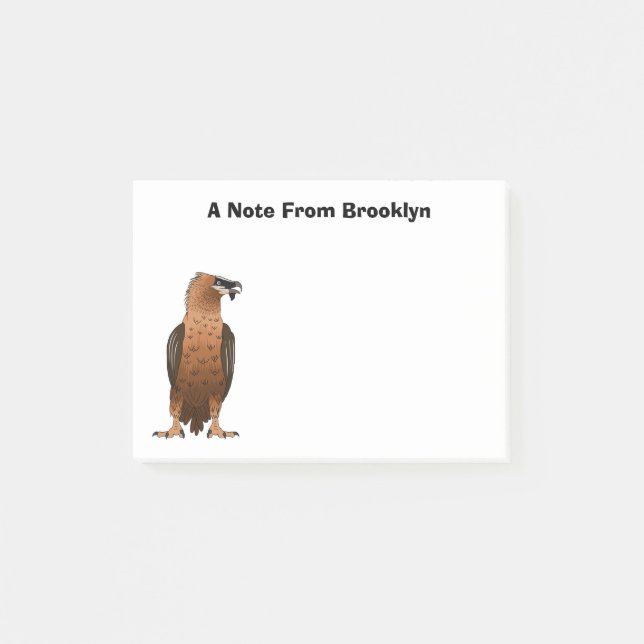 Bearded Vulture cartoon illustration Post-it Notes (Front)