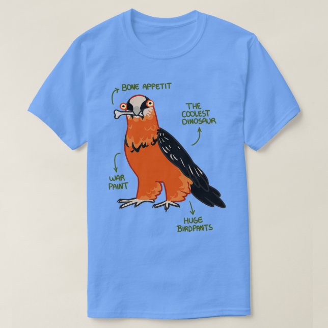 Bearded Vulture Perks T-Shirt (Design Front)