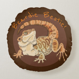 Beardie Bestie!  Round Cushion