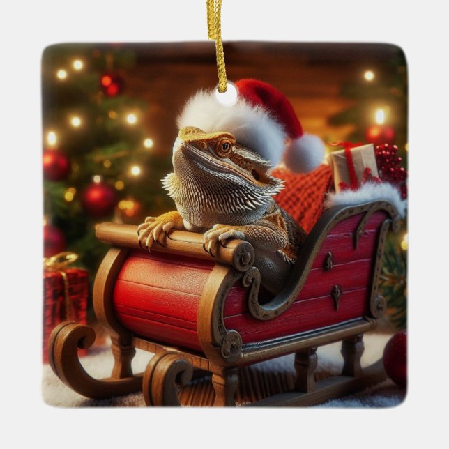 Beardie Christmas Ornament  (Front)