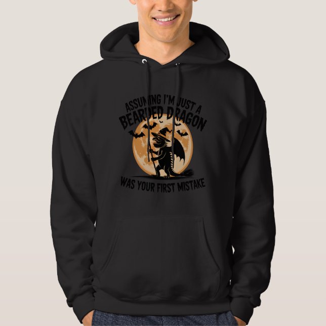 Beardie Witch Silhouette Design Hoodie (Front)