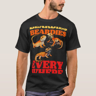 Beardies Beardies Everywhere Bearded Dragon Pet L T-Shirt
