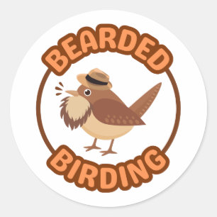 Bearding Birding with Brown Beard Sticker
