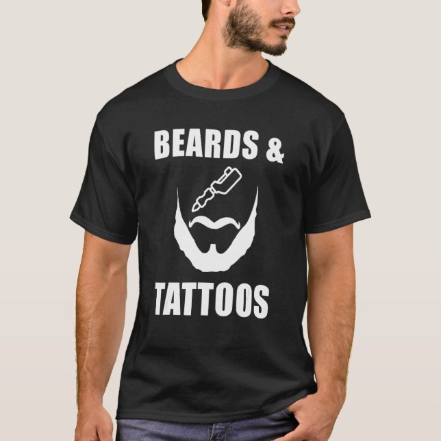 Beards And Tattoos Cool Mens T-Shirt (Front)