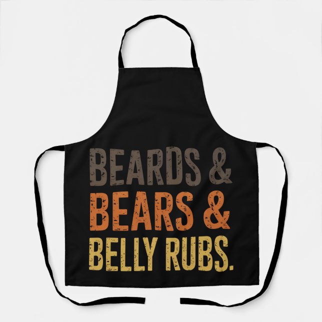Beards Bears Belly Rubs LGBTQ Gay Pride Ally  Apron (Front)
