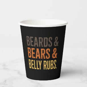 Beards Bears Belly Rubs LGBTQ Gay Pride Ally Paper Cups