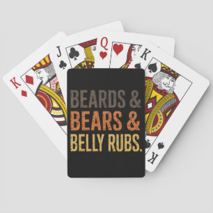 Beards Bears Belly Rubs LGBTQ Gay Pride Ally  Playing Cards