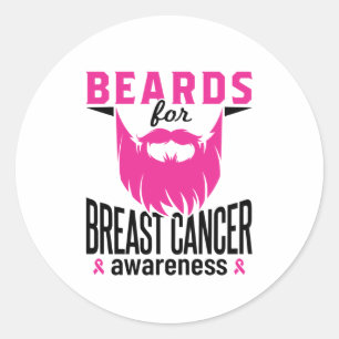 Beards For Breast Cancer Awareness Pink Beard Classic Round Sticker
