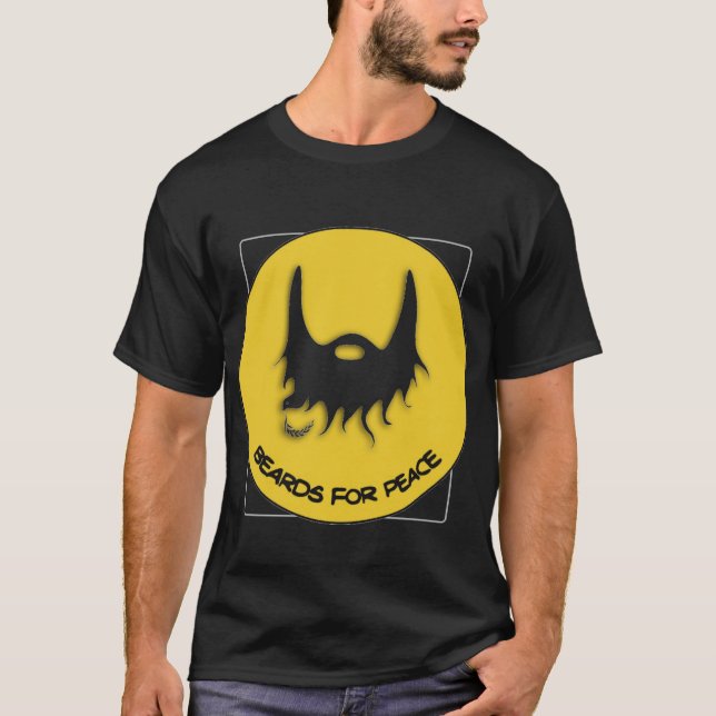 beards for peace black-yellow T-Shirt (Front)