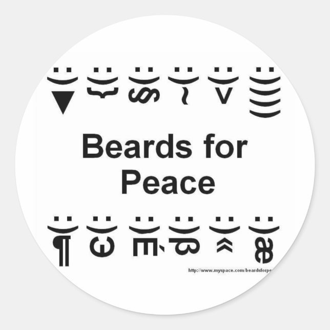 beards for peace stickers (Front)