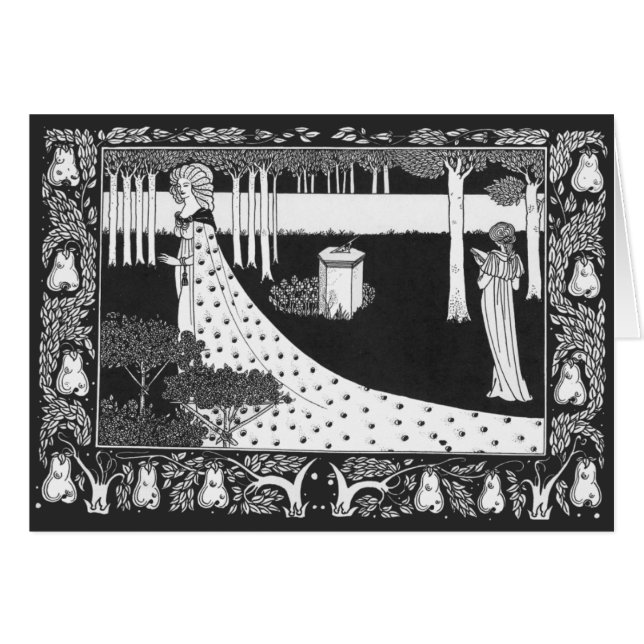 Beardsley Art Nouveau Black and White Woman (Front Horizontal)