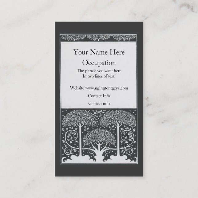 Beardsley Black & White Trees Landscaping Business Card (Front)