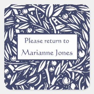 Beardsley Border Elegant Bookplate Square Sticker