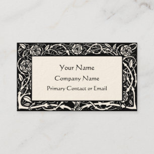 Beardsley Floral Border Elegant Business Card