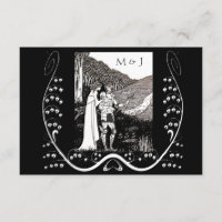 Beardsley Nouveau Knight & Lady Response Card