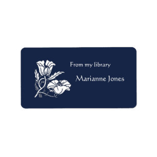 Beardsley Poppies Bookplate Label