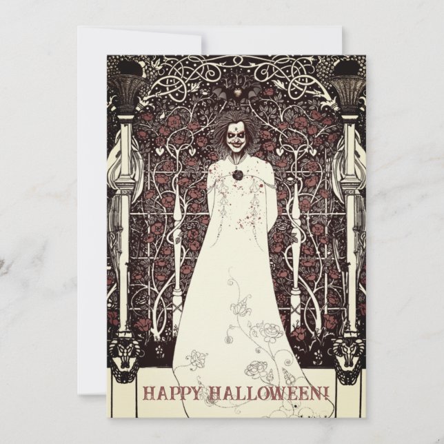 Beardsleyan Happy Halloween Greeting Card (Front)