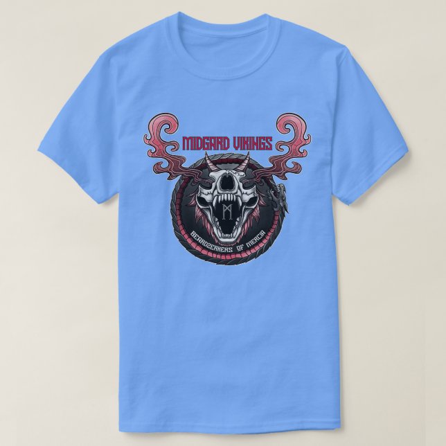 Beardzerker of Mercia Red Moon T-Shirt (Design Front)