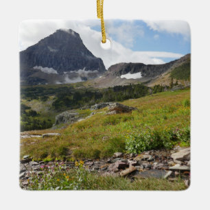 Bearhat Mountain and Glacial Stream Ceramic Ornament