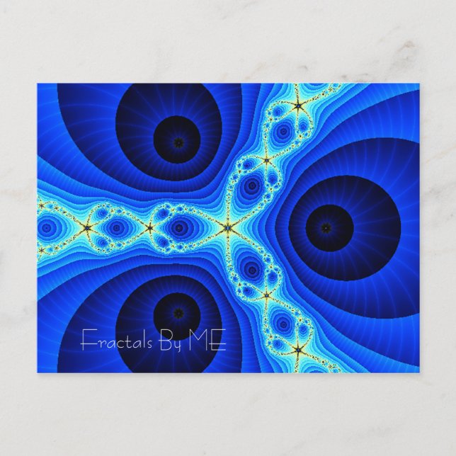 BearHeadsStarFishEyes1, Fractals By ME Postcard (Front)