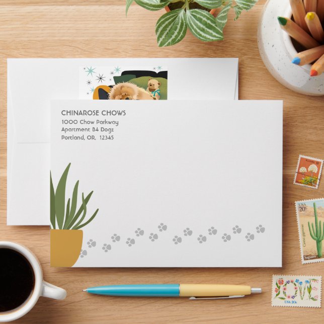 BEARLY AWAKE CHOW -CUSTOMIZED envelopes (Desk)