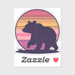 Bearly Awake – Funny Retro Bear Sunset Design