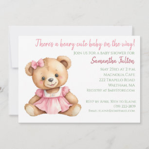 Bearly Cute Baby On The Way Shower Invitation