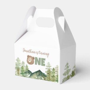 Bearly Turning One First Birthday Woodland Theme Favour Box