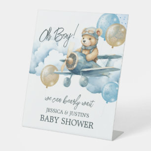 Bearly Wait AirPlane Baby Shower Welcome Sign