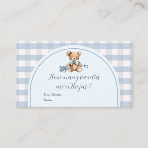 Bearly Wait Baby Shoes Gingham How Many Candies Enclosure Card