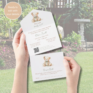 Bearly Wait Baby Shower Invitation All in One