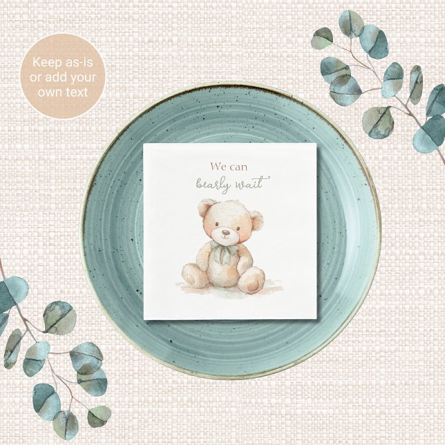 Bearly Wait Baby Shower Napkins Teddy Bear (Creator Uploaded)