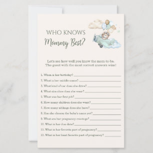 Bearly Wait Baby Shower Who Knows Mommy Best Game