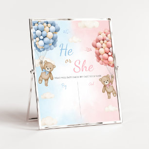 Bearly Wait Bear Balloon Gender Reveal Sign