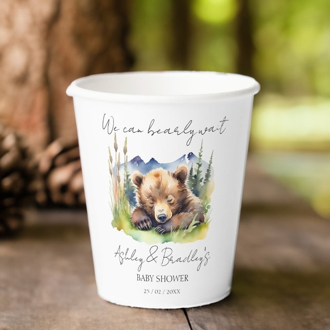 Bearly wait bear cub adventure awaits baby shower paper cups (Bearly wait bear cub adventure awaits baby shower paper cups adventure awaits woodlands baby shower)