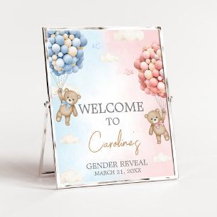 Bearly Wait BearBalloon Gender Reveal Welcome Sign