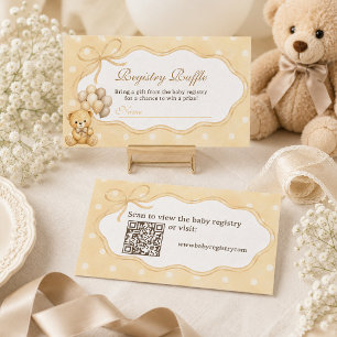 Bearly Wait Beige Bear Baby Shower Registy Raffle Enclosure Card