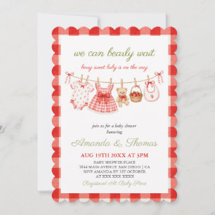 Bearly Wait Berry Sweet Girl Baby Shower Invitation