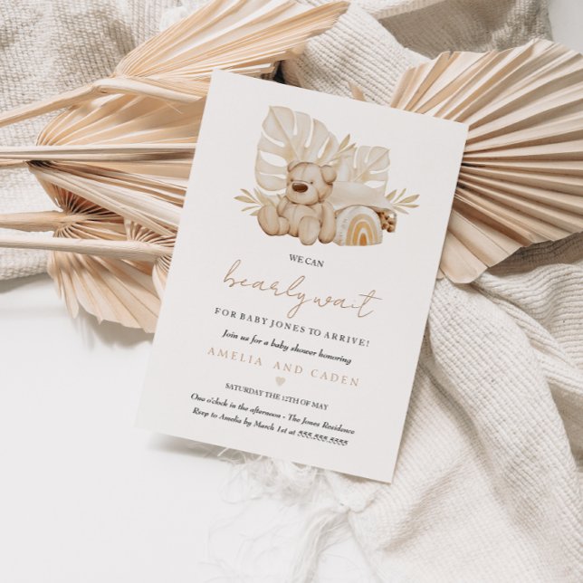 Bearly Wait Boho Baby Shower Invitation (Creator Uploaded)