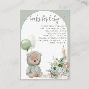 Bearly Wait Boho Green Bear Books  Enclosure Card