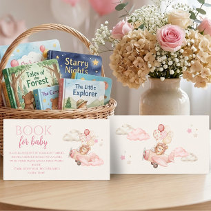 Bearly Wait Books for Baby Girl Shower Enclosure Card