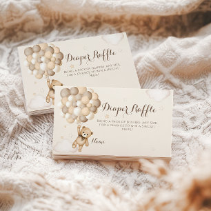 Bearly Wait Brown Bear Balloon Baby Shower  Enclosure Card