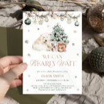 Bearly Wait Cute Polar Bear Winter Baby Shower Invitation<br><div class="desc">The Bearly Wait Cute Polar Bear Winter Baby Shower Invitation is a heartwarming and charming design, perfect for a winter-themed celebration. At the centre of the invitation, an adorable polar bear, lies next to a beautifully decorated Christmas tree, evoking both warmth and festivity. The snowflakes gently falling around the bear...</div>
