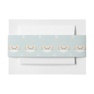 Bearly Wait Double Snuggles Twin Polar Bears  Invitation Belly Band