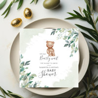 Bearly Wait Eucalyptus Leaves Couples Baby Shower