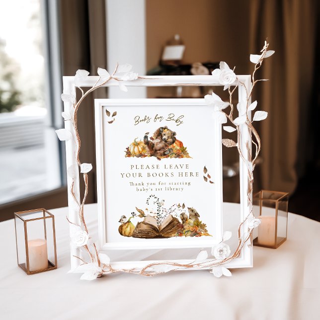 Bearly Wait Fall Woodland Baby Shower Gift Book Poster (Creator Uploaded)